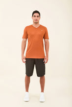 Load image into Gallery viewer, Model Front: Uv Line T-Shirt For Men T-Shirt Sport Fit Caramelo Upf50+