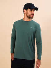 Load image into Gallery viewer, Men's long sleeve UV top New Fit textured jade green UPF50+