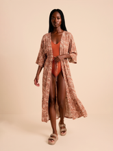 Load image into Gallery viewer, Model Front: Long Beach Shirtdress β Tie-Dye, UPF50+
