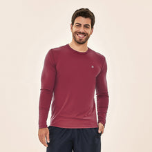 Load image into Gallery viewer, Men's long sleeve UV swim shirt UVPRO burnt red UPF50+