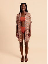 Load image into Gallery viewer, Model Front: Beach Shirt Cover-Up β Tie-Dye, UPF50+