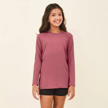 Load image into Gallery viewer, Kids long sleeve UV swim shirt UVPRO mauve UPF50+