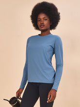 Load image into Gallery viewer, Image 02: Uv Line Rash Guard Longsleeve Uvpro Indigo Upf50+