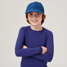 Load image into Gallery viewer, Model Front: Uv Line Caps Cap Teens Colors Inf Navyblue Upf50+