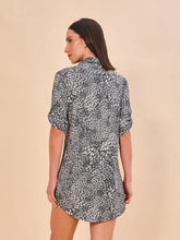Load image into Gallery viewer, Model Back: Women's Beach Shirtdress — Wings Print UPF50+