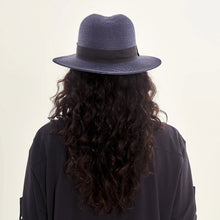 Load image into Gallery viewer, Model Back: Uv Line Panama Hat Hat Shanghai Imp Uni Navy Blue Upf50+