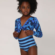 Load image into Gallery viewer, Image 04: Uv Line Girl's Two-Piece Maio Marina Teen Oceano Upf50+