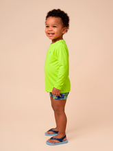 Load image into Gallery viewer, Image 02: Baby's Long Sleeve Rash Guard — Fluoro Yellow, UPF50+