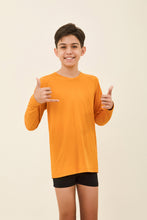 Load image into Gallery viewer, Kids long sleeve UV swim shirt UVPRO orange UPF50+