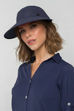 Load image into Gallery viewer, Model Front: Visor Capri Colors Nac Fem Navy Blue UPF50+