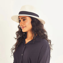 Load image into Gallery viewer, Image 04: Uv Line Panama Hat Hat Shanghai Imp Uni White Black Upf50+