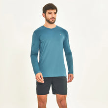 Load image into Gallery viewer, Men's long sleeve rash vest sport fit steel grey UPF50+