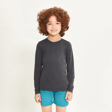 Load image into Gallery viewer, Kids long sleeve UV swim shirt UVPRO black UPF50+