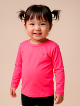 Load image into Gallery viewer, Gallery: Baby's Long Sleeve Rash Guard — Fluoro Pink, UPF50+