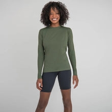 Load image into Gallery viewer, Women's long sleeve UV swim shirt UVPRO military green UPF50+