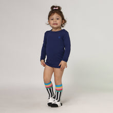 Load image into Gallery viewer, Baby long sleeve swim top navy blue UPF50+