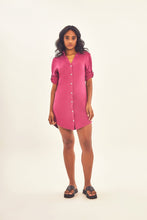 Load image into Gallery viewer, Women's beach shirtdress Copenhagen fuchsia UPF50+