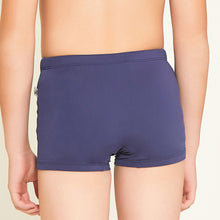 Load image into Gallery viewer, Model Back: Uv Line Boy's Swimwear Trunks Kids F Inf Navy Blue Upf50+