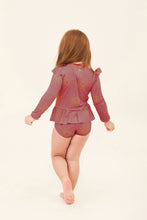 Load image into Gallery viewer, Model Back: Uv Line Baby Swimwear Baby Shine Malva Up50+