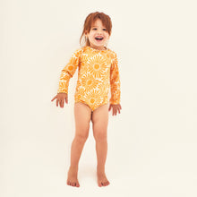 Load image into Gallery viewer, Model Front: Uv Line Baby Swimwear Baby Solar Amarelo Upf50+