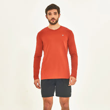 Load image into Gallery viewer, Men's long sleeve rash vest sport fit rust UPF50+