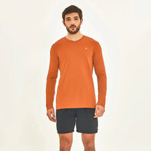 Load image into Gallery viewer, Men's long sleeve rash vest sport fit caramel UPF50+