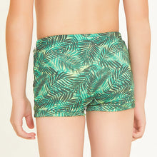 Load image into Gallery viewer, Model Back: Uv Line Boy's Swimwear Swim Trunks Kids Leaves Upf50+
