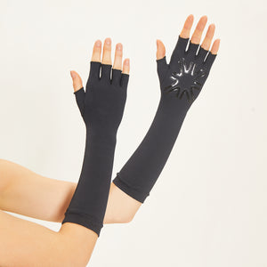 Fingerless Long Gloves Black UPF50+
