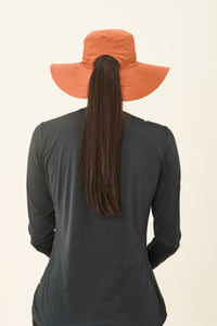 San Remo Floppy Hat - Black & Caramel - UPF50+