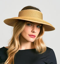 Load image into Gallery viewer, Model Front: Uv Line Visor Visor Siena Imp Fem Wheat Upf50+
