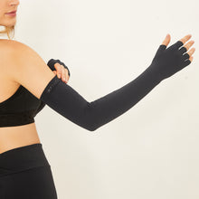 Load image into Gallery viewer, Extra Long Gloves Black UPF50+
