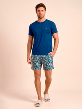 Load image into Gallery viewer, Model Front: Men's Board Shorts — Blue Tie-Dye, UPF50+
