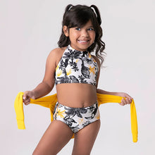 Load image into Gallery viewer, Model Front: Uv Line Girl's Two-Piece Trikini Brasil Upf50+
