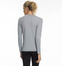 Load image into Gallery viewer, Model Back: Uv Line Rash Guard Longsleeve Uvpro Fem Grey Upf50+
