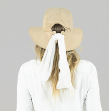 Load image into Gallery viewer, Model Back: Uv Line Floppy Hat San Remo Areia Offwhite Upf50+
