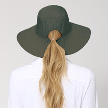 Load image into Gallery viewer, Model Back: Uv Line Floppy Hat Hat San Diego Fem Black Green Upf50+
