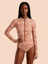 Load image into Gallery viewer, Gallery: Long Sleeve Swimsuit Macae Tie Dye Pitanga UPF50+
