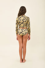 Load image into Gallery viewer, Model Back: Uv Line Girl's One-Piece Girl Bikini Hot Pant Jaguar Upf50+
