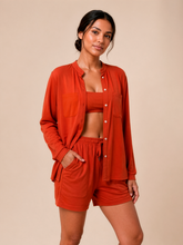 Load image into Gallery viewer, Gallery: Women's Beach Shirt — Red, UPF50+
