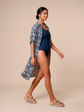 Load image into Gallery viewer, Image 03: Midi Beach Shirt — Blue Tie-Dye, UPF50+
