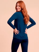 Load image into Gallery viewer, Model Back: Women's Long Sleeve Rash Guard — Cobalt Blue, UPF50+
