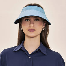 Load image into Gallery viewer, Image 05: Uv Line Visor Visor Bali Fem Navy Light Blue Upf50+
