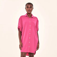Load image into Gallery viewer, Image 05: Uv Line Shirtdress Shirtdress Copenhagen Cherry Hot Pink Upf50+
