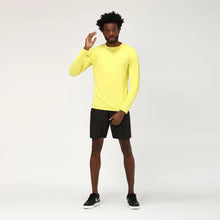 Load image into Gallery viewer, Model Front: Uv Line Rash Guard Longsleeve Uvpro Masc Yellow Upf50+
