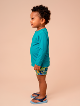 Load image into Gallery viewer, Image 03: Baby's Long Sleeve Rash Guard — Sea Green, UPF50+
