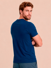 Load image into Gallery viewer, Model Back: Men's Sun T-Shirt — Cobalt Blue, UPF50+
