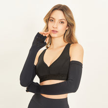 Load image into Gallery viewer, Extra Long Gloves Black UPF50+
