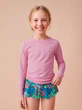 Load image into Gallery viewer, Gallery: Kids' Long Sleeve Rash Guard — Rose Pink, UPF50+

