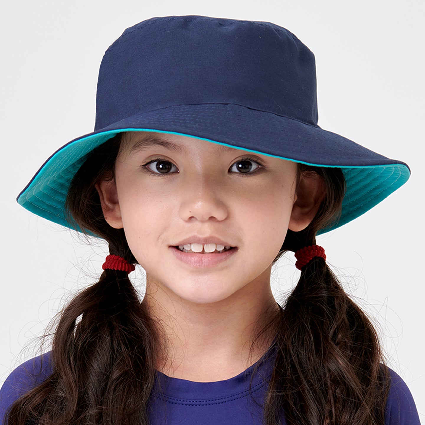 Kids Floppy Hat California Navy/Aqua UPF50+