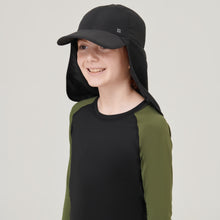 Load image into Gallery viewer, Teens Legionnaire Cap Black UPF50+
